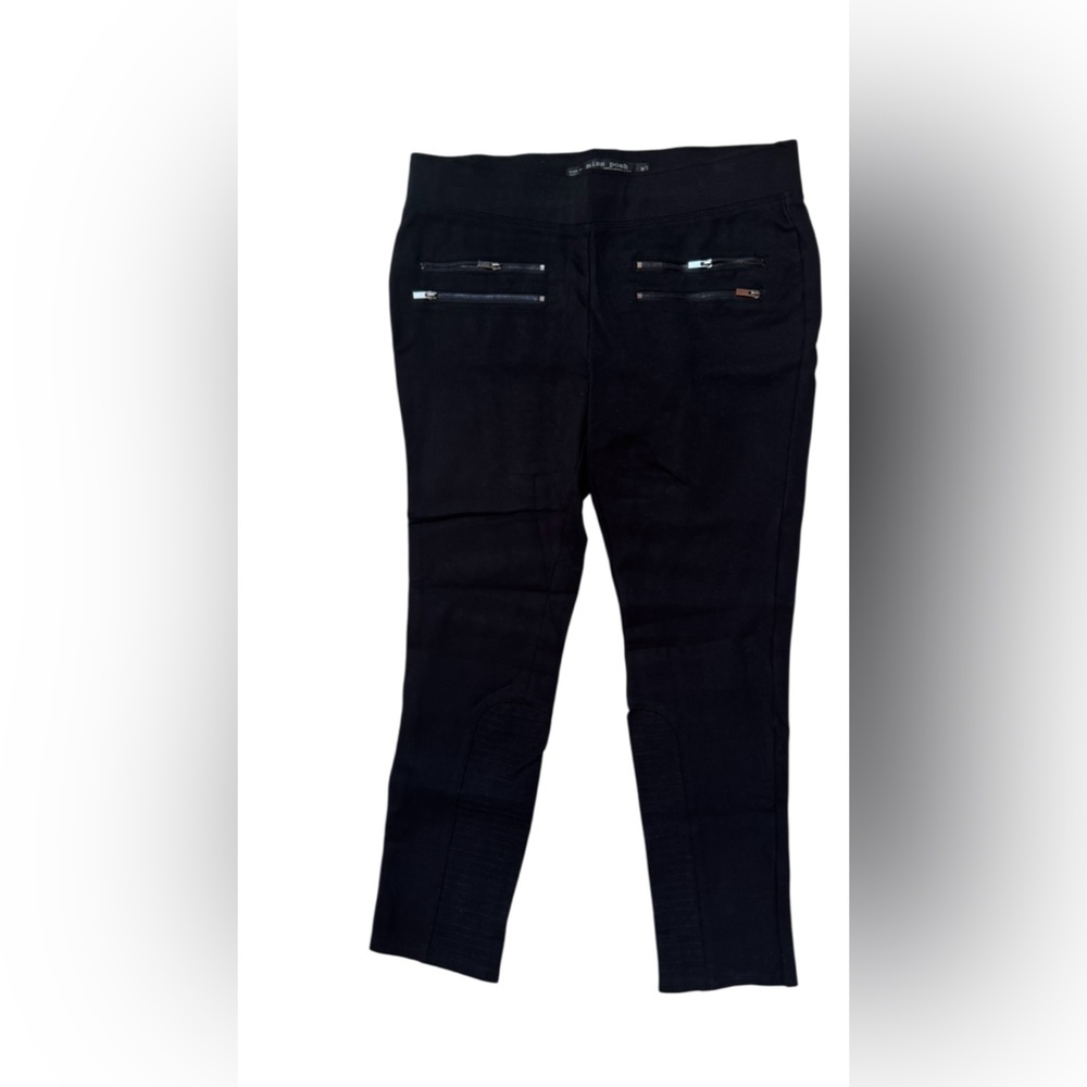 MISS POSH Black Moto Leggings Zipper Pockets XL runs small